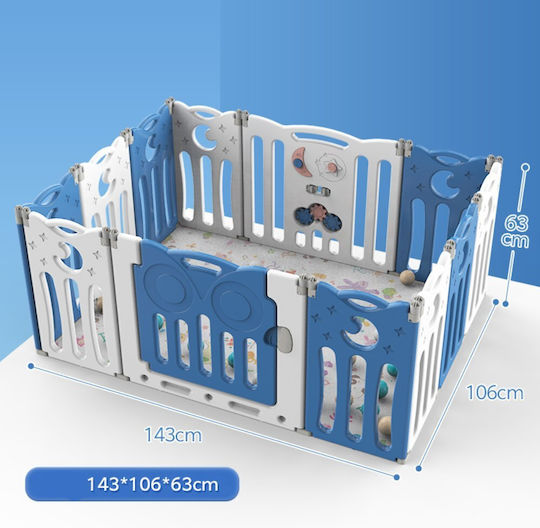 Kidstoys Zaun 143x106x63cm. für 1+ Jahre Blau