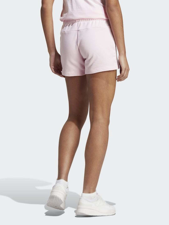 Adidas Essentials Linear French Terry Women's Sporty Shorts Clear Pink / White