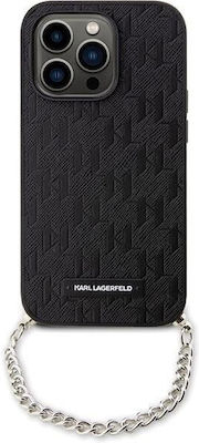 Karl Lagerfeld Saffiano Monogram Chain Back Cover Πλαστικό Μαύρο (iPhone 14 Pro Max)