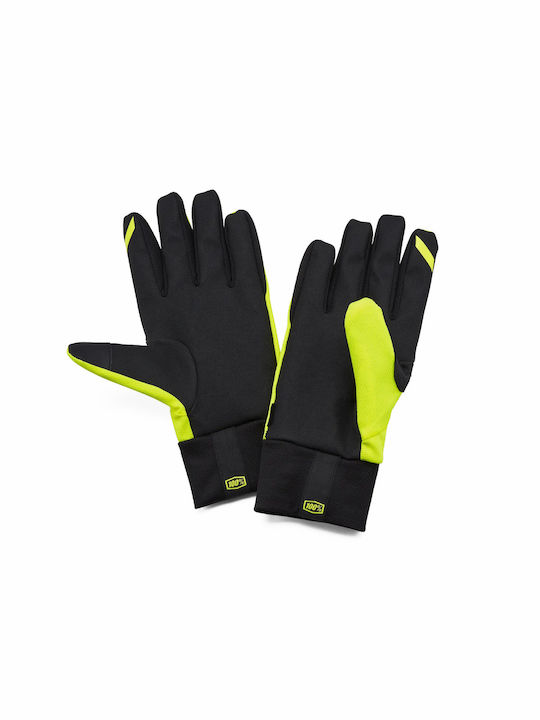 100% Hydromatic Winter Men's Motocross Gloves Waterproof Yellow