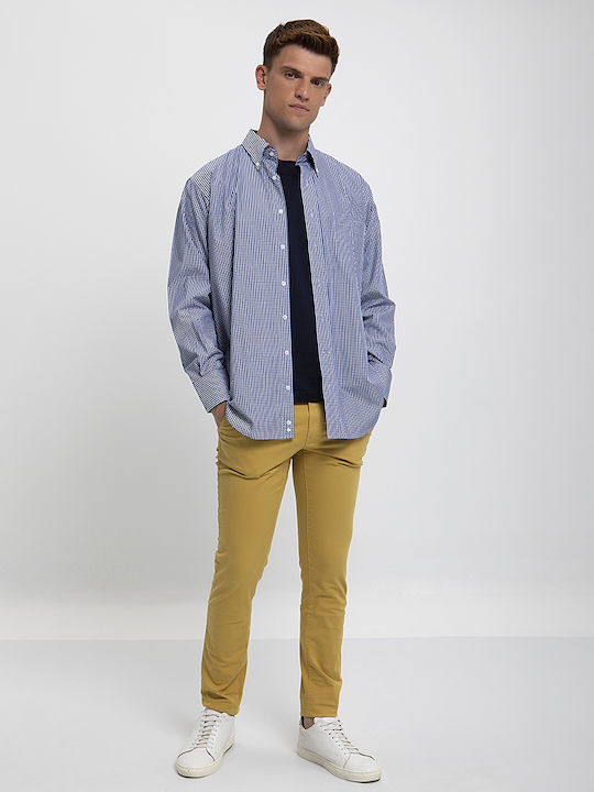 Πουκάμισο Button Down Comfort Fit σε Μπλε Καρό Winfield Μπλέ Καρό