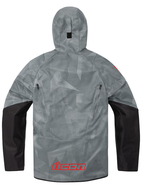 Icon Airform Battlescar Herren Motorradjacke 4 Jahreszeiten Wasserdicht Gray