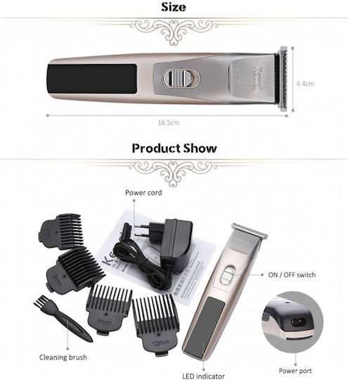Kemei Rechargeable Hair Clipper Gold KM-2158