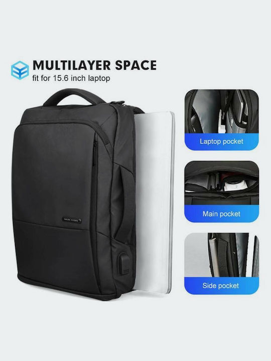 Mark Ryden MR9533 Αδιάβροχη Τσάντα Πλάτης για Laptop 15.6" με Θύρα USB σε Μαύρο χρώμα
