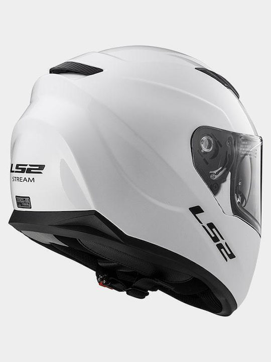 LS2 FF320 Stream Evo Solid Gloss White Motorradhelm Volles Gesicht ECE 22.05 1550gr 10320 40 02