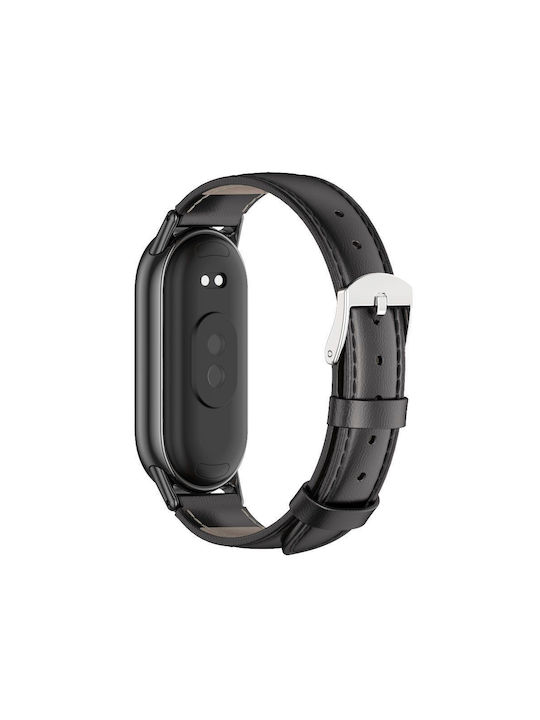 Tech-Protect Leatherfit Armband Leder Schwarz (Xiaomi Smart Band 8 / 8 NFC)