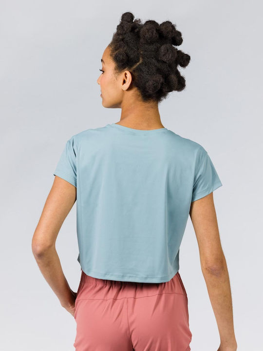 GSA 172339 Women's Athletic Blouse Short Sleeve Light Blue