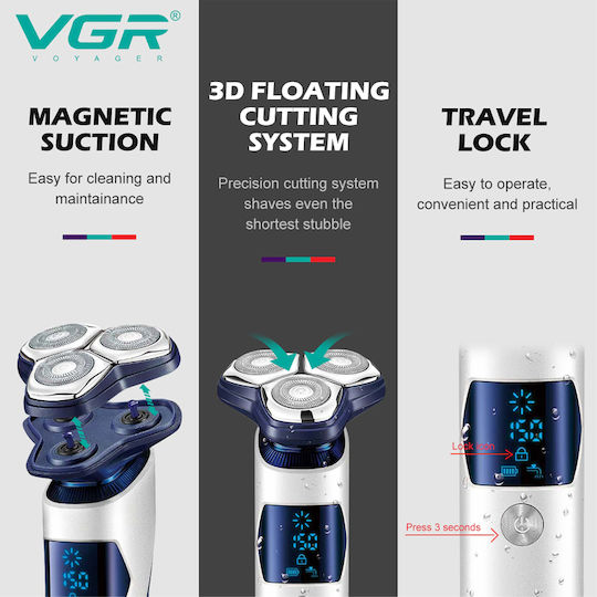 VGR V-328 Περιστρεφόμενη Ξυριστική Μηχανή Προσώπου Επαναφορτιζόμενη