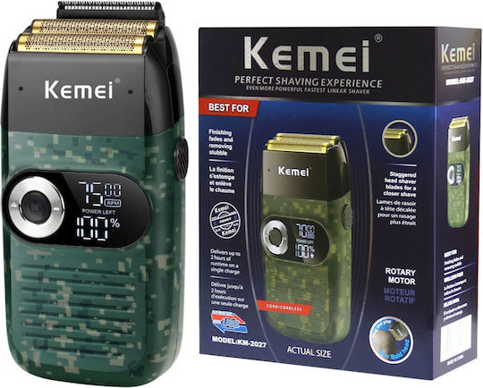 Kemei KM-2027 Foil Ξυριστική Μηχανή Προσώπου / Σώματος Επαναφορτιζόμενη