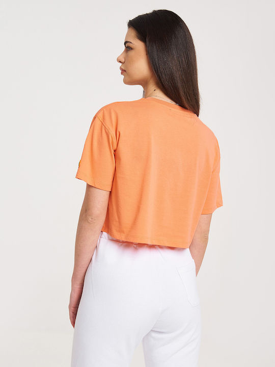 Zero Level Ichika Damen Crop T-shirt Orange