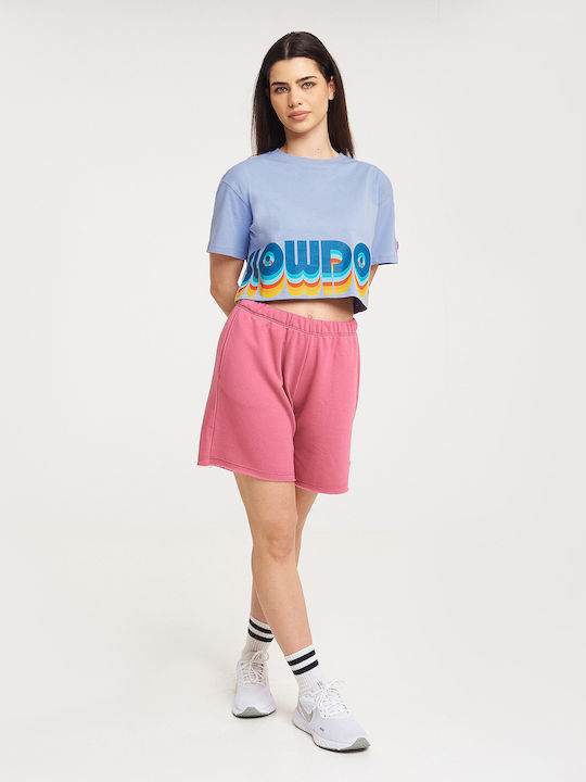 Cho Γυναικείο Crop T-shirt Μπλε