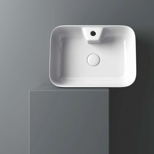 Soncera Sofia 00 Επικαθήμενος Νιπτήρας Πορσελάνης 50x36.5x14.5cm Λευκός