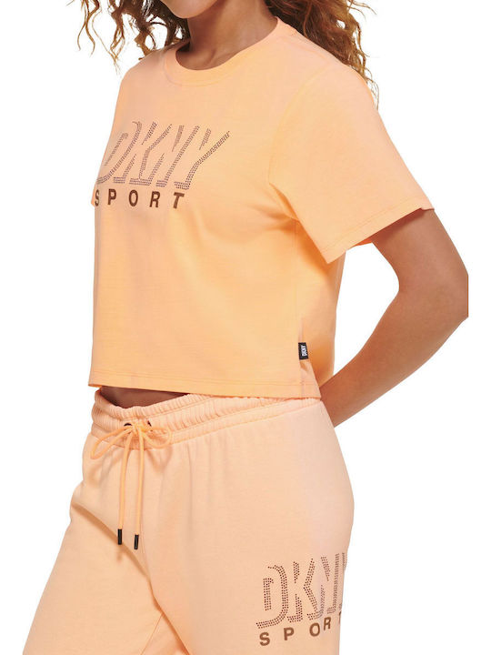 DKNY Dropout Shadow Γυναικείο Crop T-shirt Πορτοκαλί