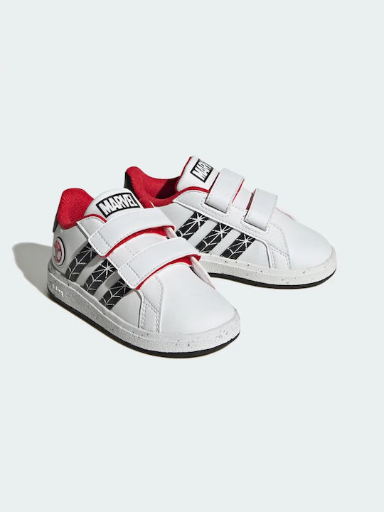 Adidas Παιδικά Sneakers Grand Court x Marvel Spider-Man με Σκρατς Λευκά