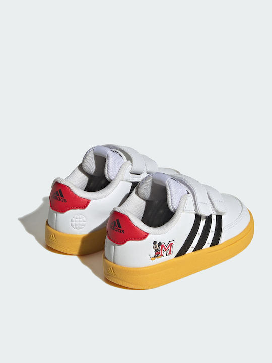 Breaknet x Disney Mickey Mouse Kids Sneakers with Scratch Cloud White / Core Black / Bold Gold