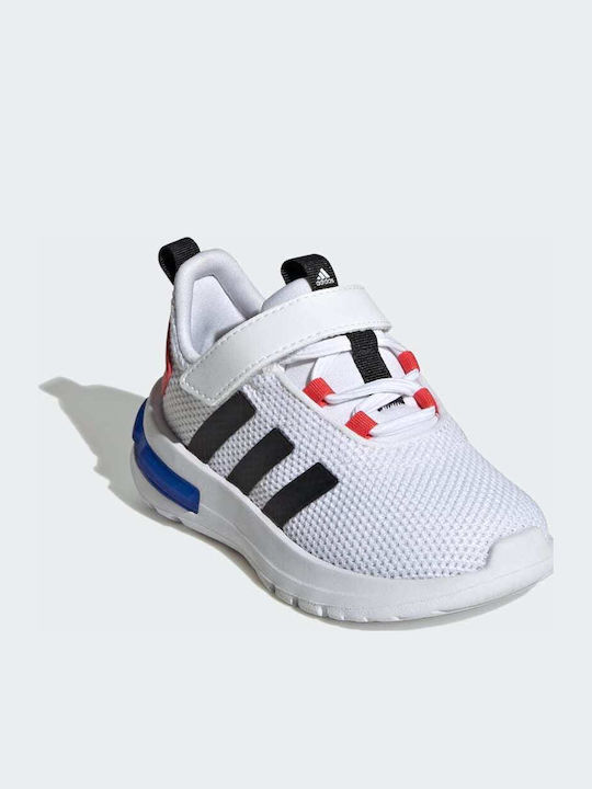 Racer TR23 Kids Sports Shoes Running with Hoop & Loop Closure Cloud White / Core Black / Bright Red