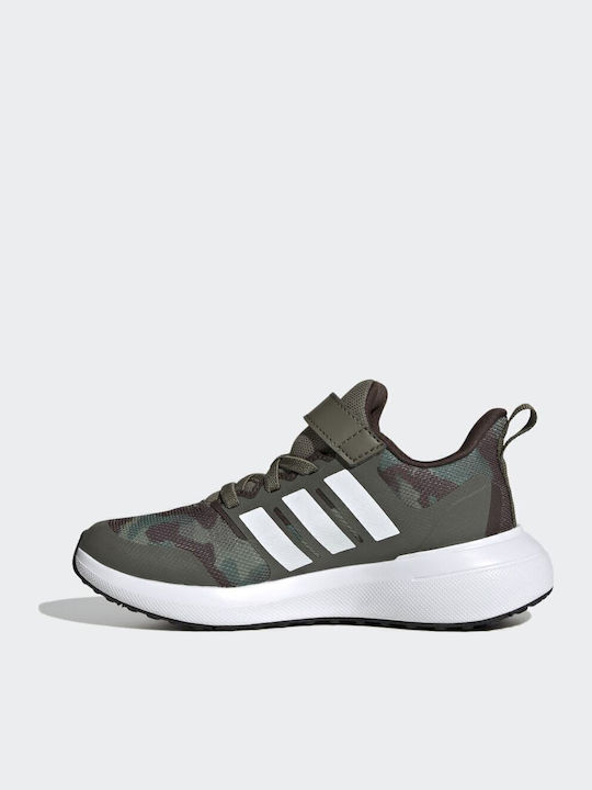 Fortarun FortaRun 2.0 EL K Kids Sports Shoes Running with Hoop & Loop Closure Olive Strata / Cloud White / Dark Brown