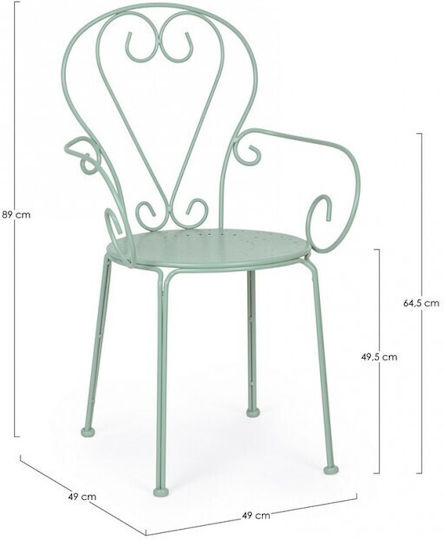 Wrought Iron Chair Metallic Etienne Veraman 49x49x89cm