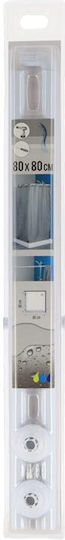 Corner Wall-Mounted Aluminium Shower Curtain Rod White 80x80cm