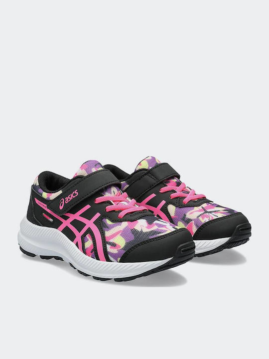 Contend 8 Ps Kids Sports Shoes Running with Hoop & Loop Closure Black / Hot Pink