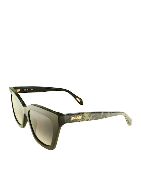 Just Cavalli Damen Sonnenbrille mit Schwarz Kunststoff Gestell und Gray Verlaufsfarbe Linse