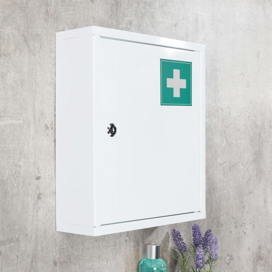 HI Metallic First Aid Wall Cabinet with Lock 36x31.5x10cm