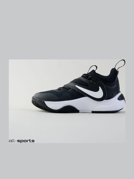 Hustle D 11 Kids Sports Shoes Basketball with Hoop & Loop Closure Black / White