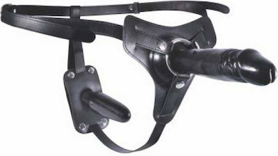 Joyride Dual Delight Harness with Dildo Black