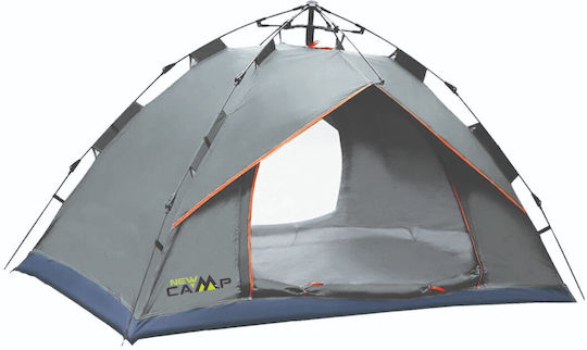 New Camp Auto Αυτόματη Καλοκαιρινή Σκηνή Camping Igloo Γκρι για 3 Άτομα 200x200x130εκ.