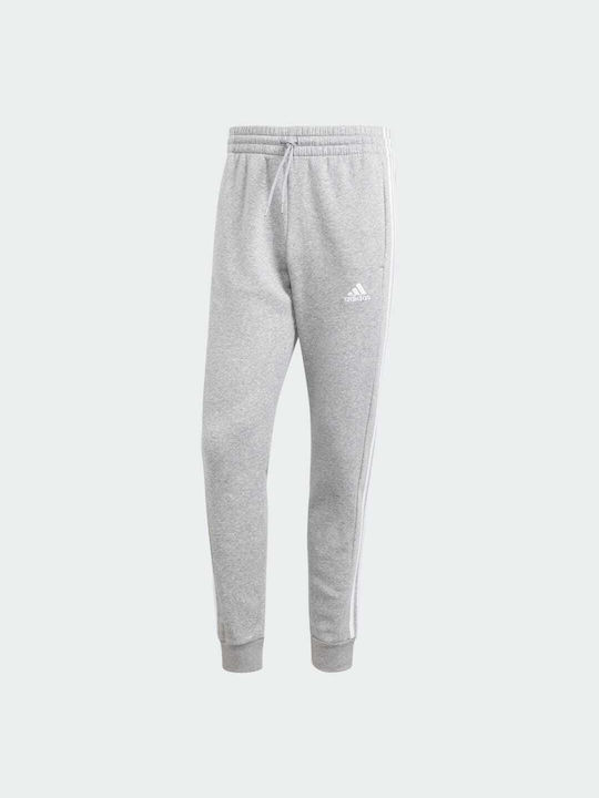 Adidas Essentials Men's Fleece Sweatpants with Rubber Gray