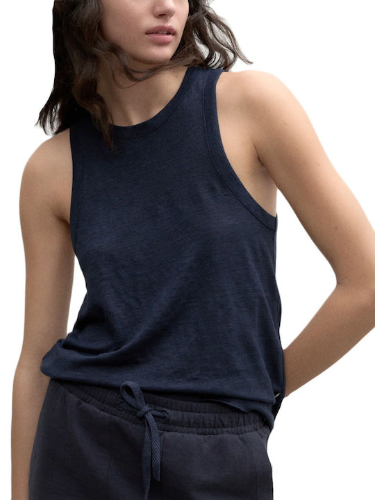 Ecoalf Coimbraalf Women's Summer Blouse Linen Sleeveless Navy Blue