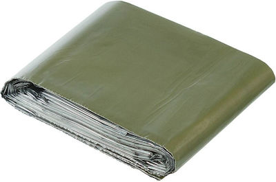 MFH Emergency Blanket Silver & Olive Coated Κουβέρτα Επιβίωσης 213x132cm
