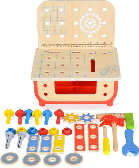 Tooky Toys Wooden Kids Working Bench for 3+ Years 31 pcs