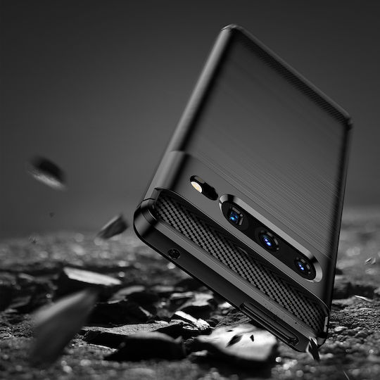 Techsuit Carbon Umschlag Rückseite Silikon Schwarz (Google Pixel 7 Pro)