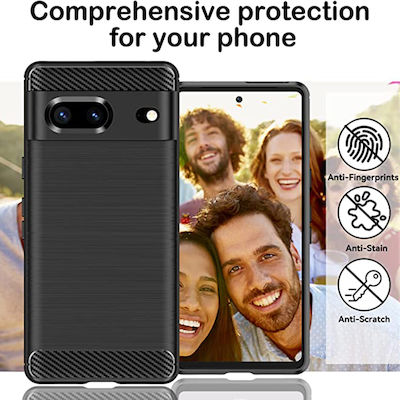 Techsuit Carbon Back Cover Σιλικόνης Μαύρο (Google Pixel 7)