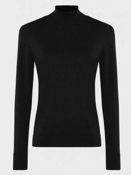 Women's Long Sleeve Turtleneck Sweater Black