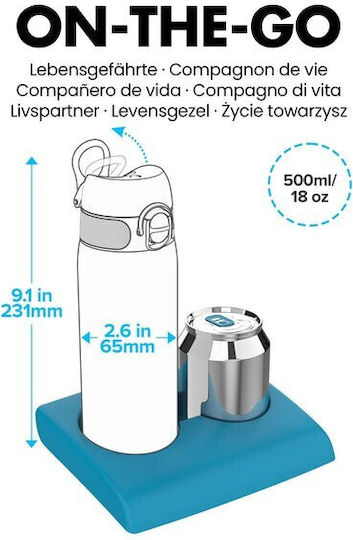 Ion8 Butterflies Plastic Kids Water Bottle Butterflies Non Spill Green 500ml