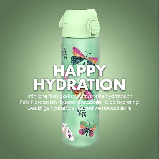 Ion8 Butterflies Plastic Kids Water Bottle Butterflies Non Spill Green 500ml