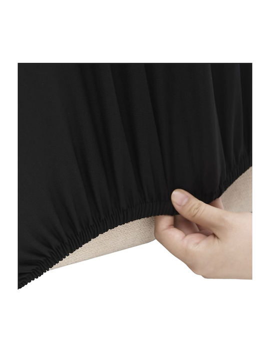 vidaXL Elastic Cover for Three Seater Sofa Black 1pcs 332934