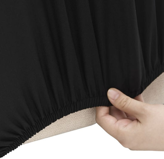 vidaXL Elastic Cover for Three Seater Sofa Black 1pcs 332934