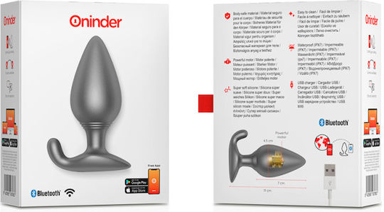 Oninder Anal Plug with Wireless Functionality and Vibration Large Black