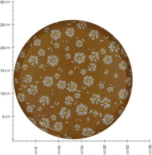ArteLibre Tavă Decorativă Metal Flori Rotundă 25.5x25.5x1.5cm 1buc
