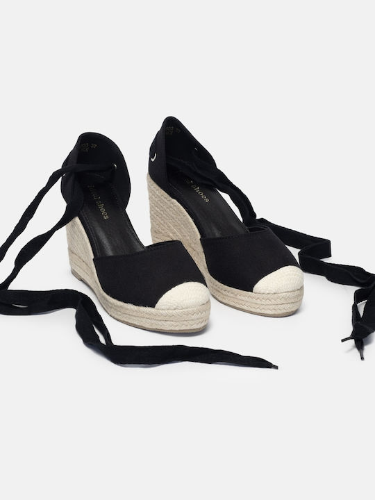 InShoes Platforme dama în stil espadrile Negre