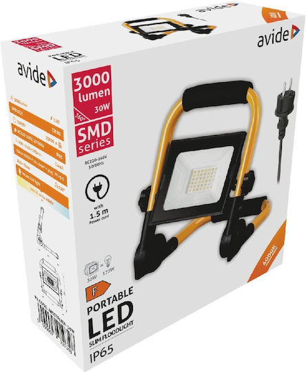 Avide Στεγανός Προβολέας LED 30W Φυσικό Λευκό 4000K IP65