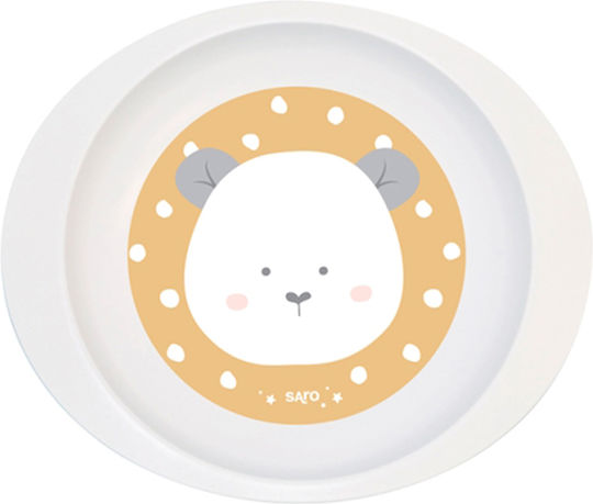 Saro Feeding Set Panda made of Plastic with Non-Slip Base Yellow 5pcs for 6+ months