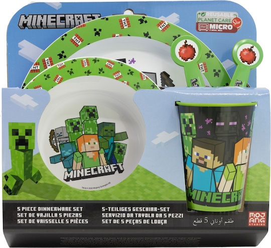 Stor Feeding Set Minecraft made of Plastic Green 5pcs