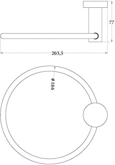 Sparke Single Wall-Mounted Bathroom Ring ​18.6x7.7cm Bronze