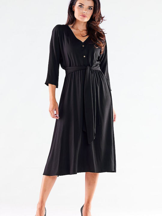 Awama A522 Midi Dress Black