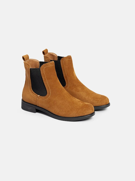 InShoes Women's Suede Chelsea Boots Tabac Brown