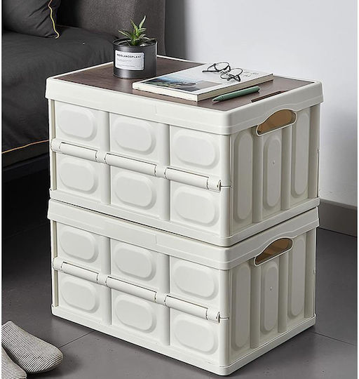 Viosarp Wooden Storage Box with Lid Gray 53x35x28.5cm